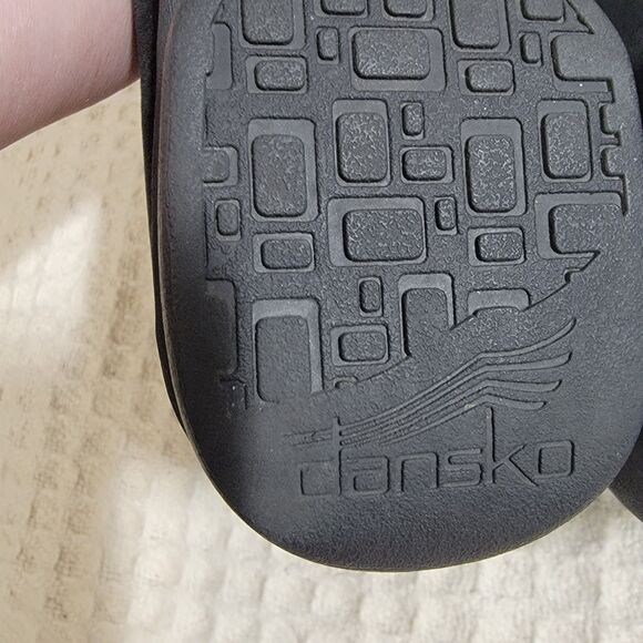 Dansko Lulu Mary Jane Ankle Strap Low Wedge Black Leather Shoes Size 41‎ 10.5-11 - Picture 13 of 16